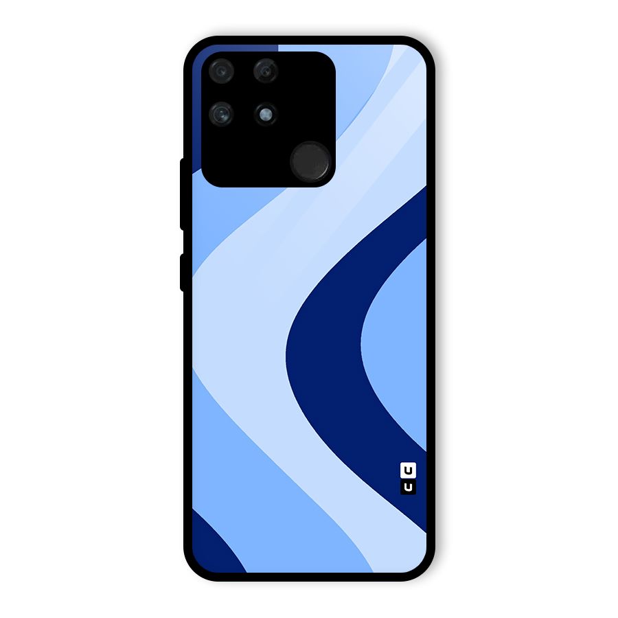 Blue Shade Curves Glass Back Case for Realme Narzo 50A