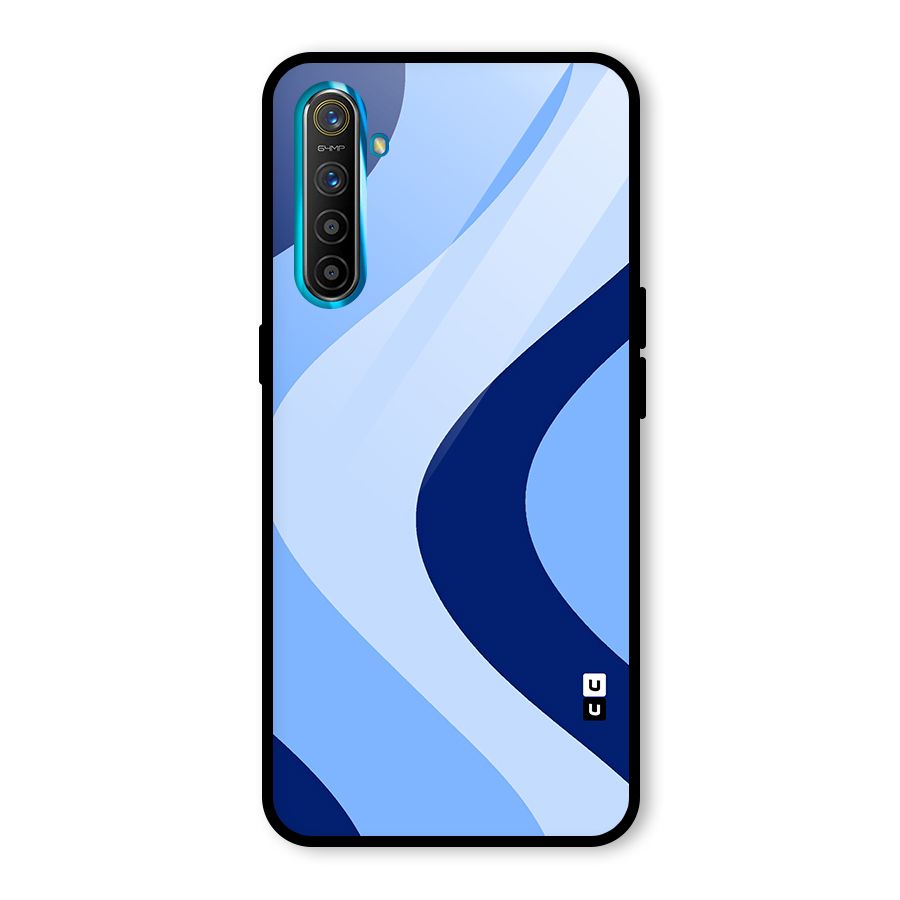 Blue Shade Curves Glass Back Case for Realme X2