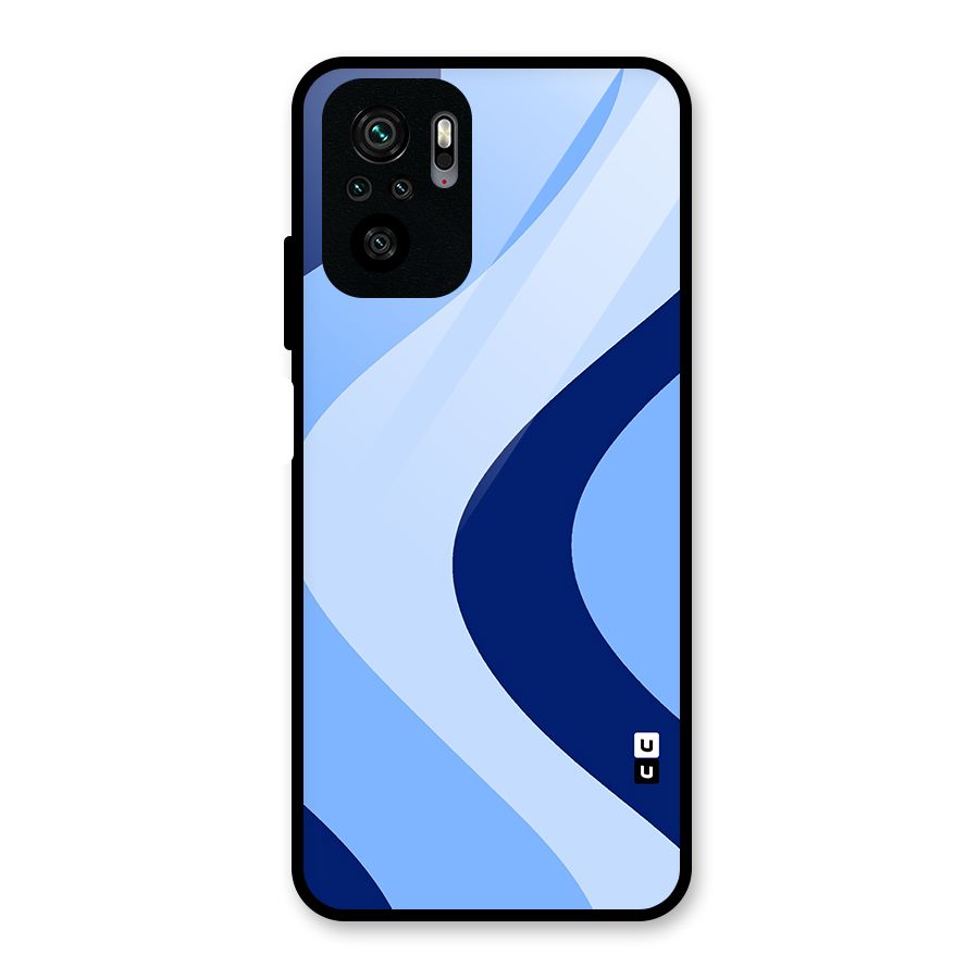 Blue Shade Curves Glass Back Case for Redmi Note 10S