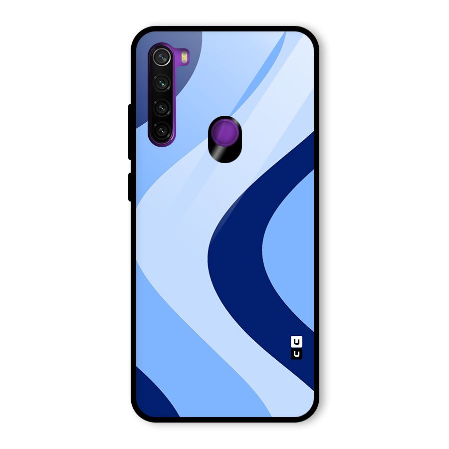 Blue Shade Curves Glass Back Case for Redmi Note 8