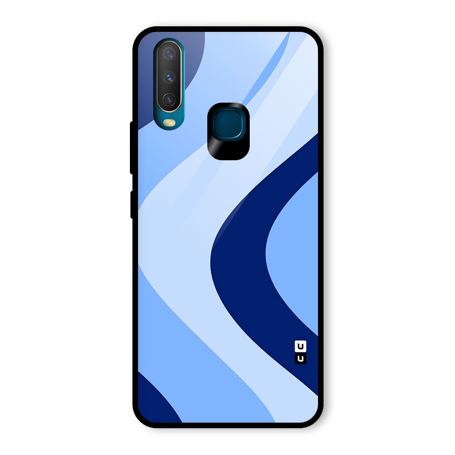 Blue Shade Curves Glass Back Case for Vivo U10