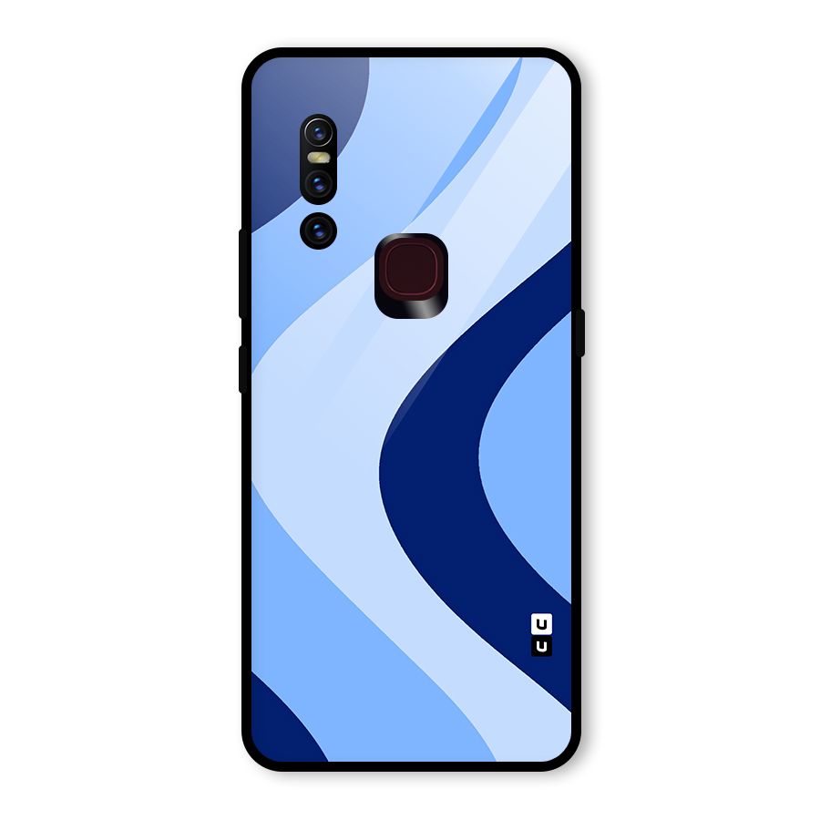 Blue Shade Curves Glass Back Case for Vivo V15