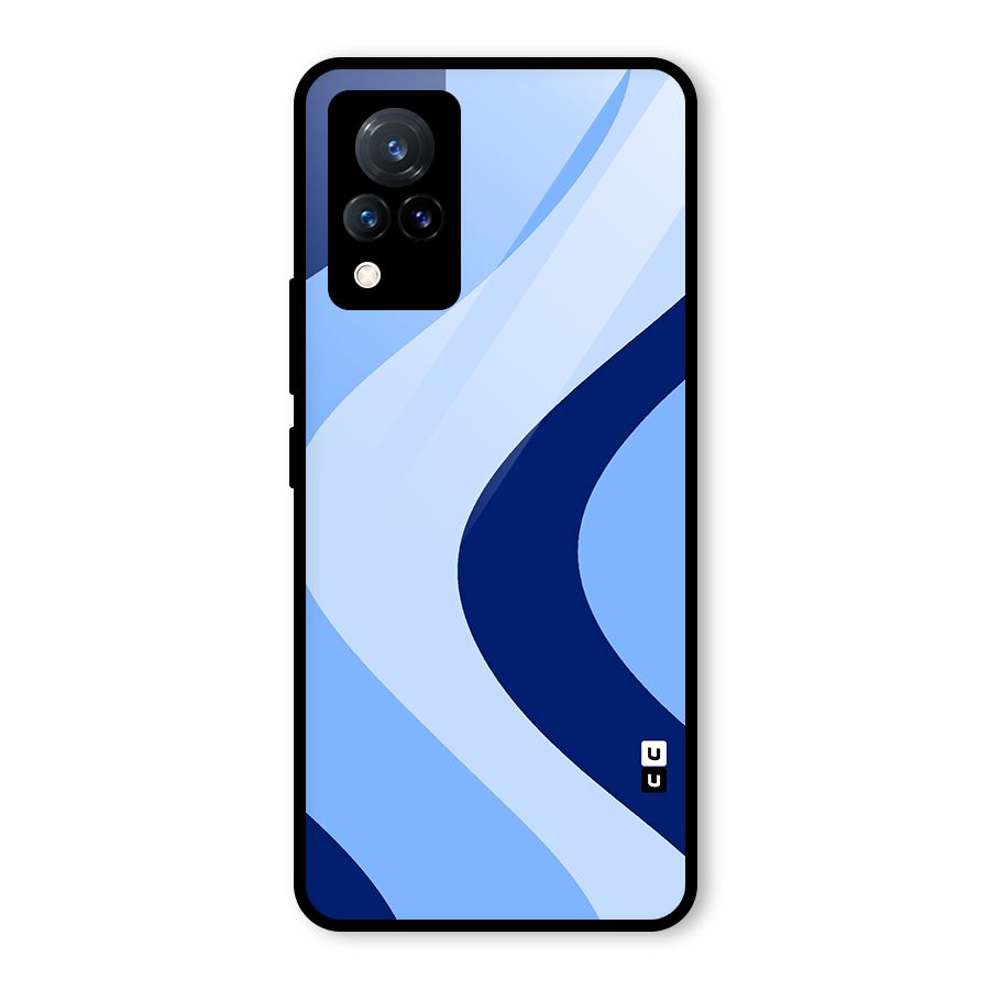 Blue Shade Curves Glass Back Case for Vivo V21 5G