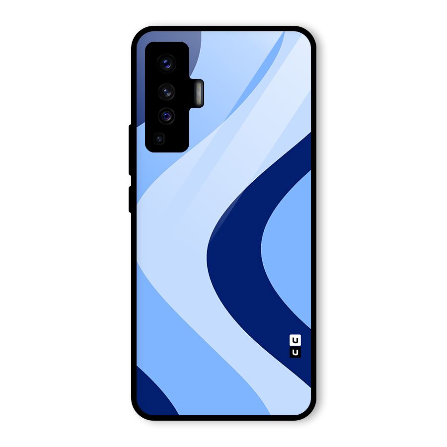 Blue Shade Curves Glass Back Case for Vivo X50