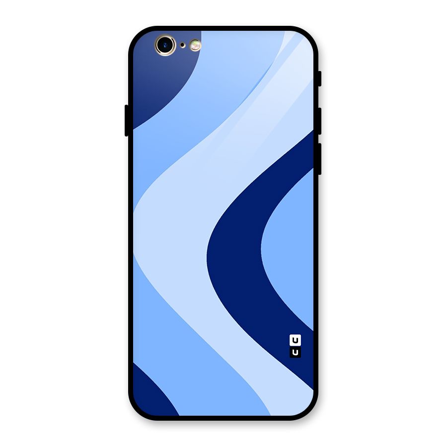 Blue Shade Curves Glass Back Case for iPhone 6 6S