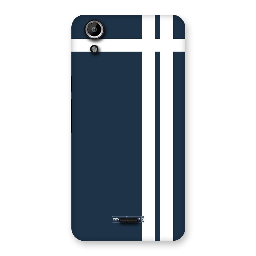 Blue and White Back Case for Micromax Canvas Selfie Lens Q345