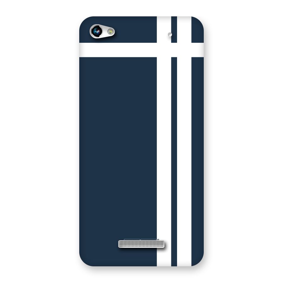 Blue and White Back Case for Micromax Hue 2