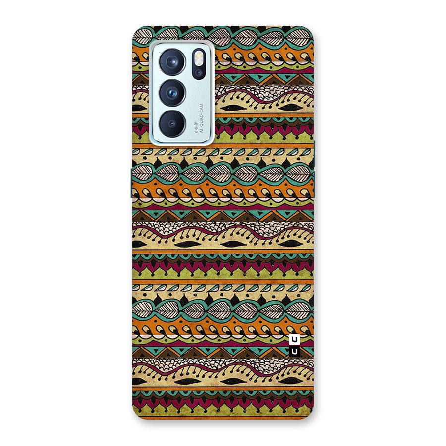 Bohemian Style Aztec Art Glass Back Case for Oppo Reno6 Pro 5G