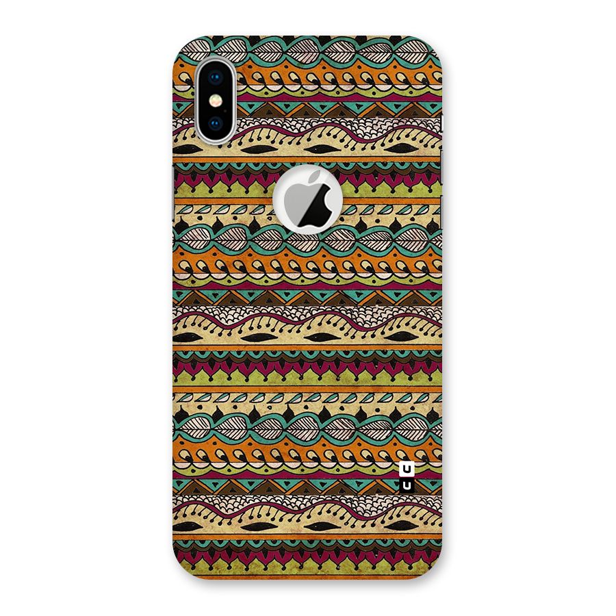 Bohemian Style Aztec Art Back Case for iPhone X Logo Cut