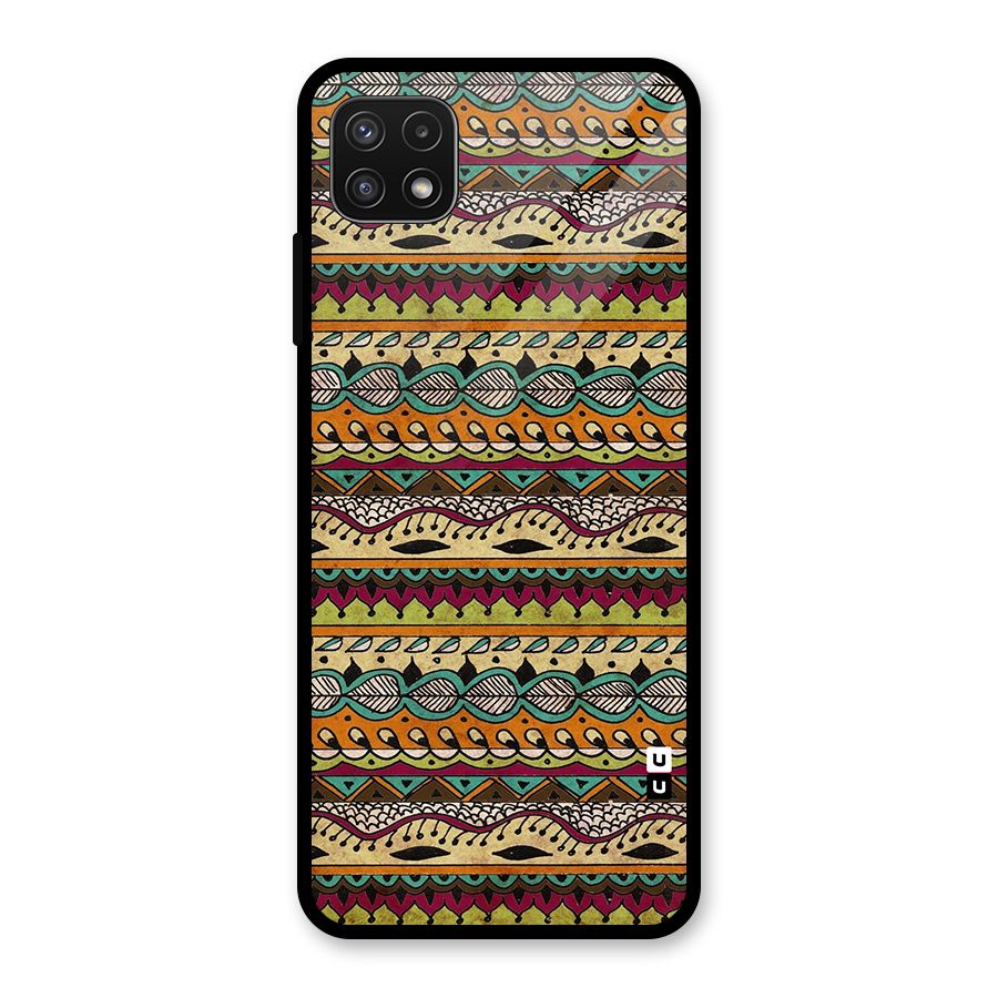 Bohemian Style Aztec Art Glass Back Case for Galaxy A22 5G