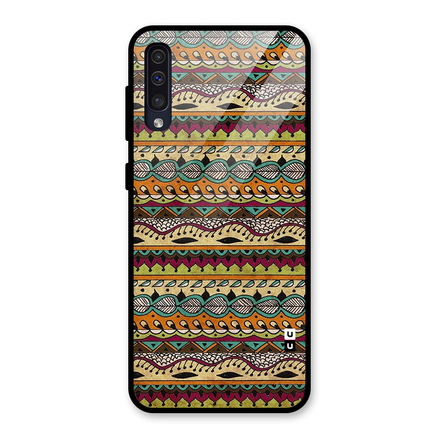 Bohemian Style Aztec Art Glass Back Case for Galaxy A30s