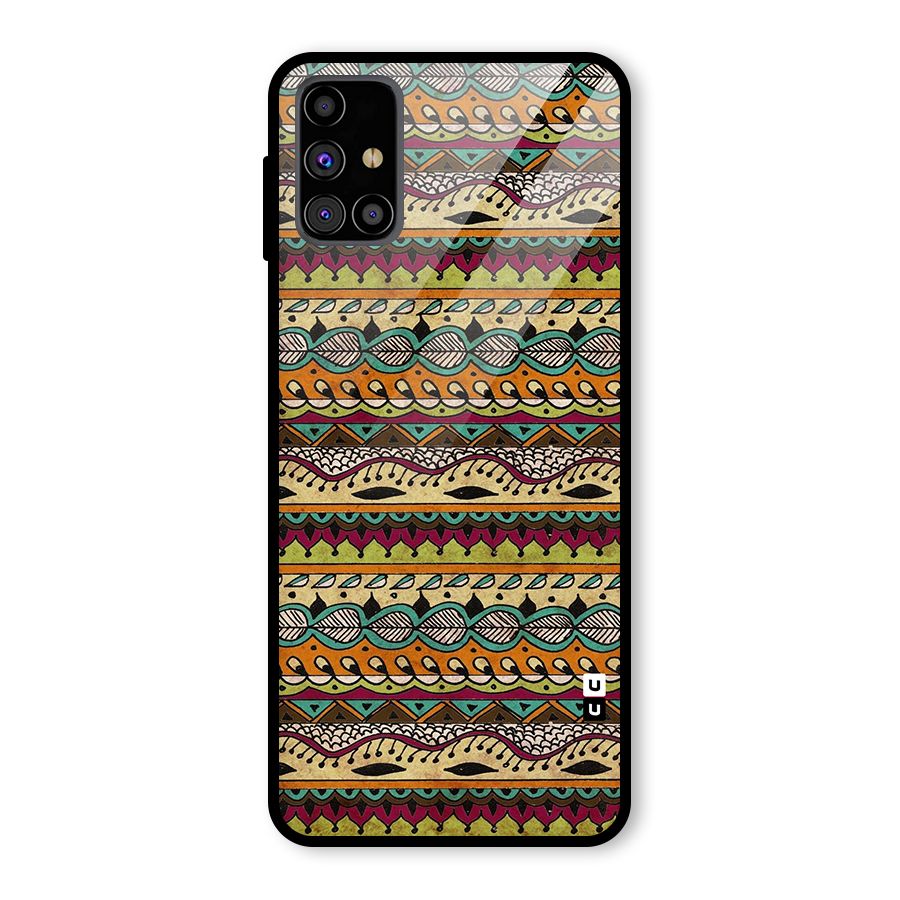 Bohemian Style Aztec Art Glass Back Case for Galaxy M31s