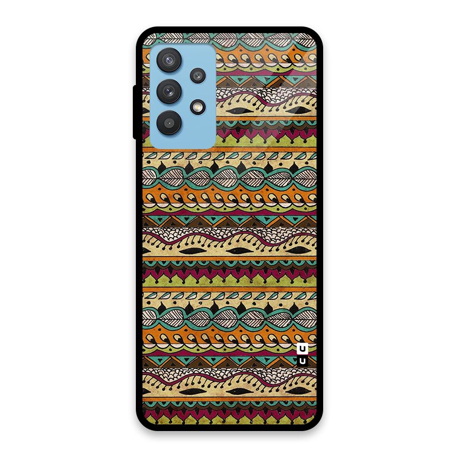 Bohemian Style Aztec Art Glass Back Case for Galaxy M32 5G