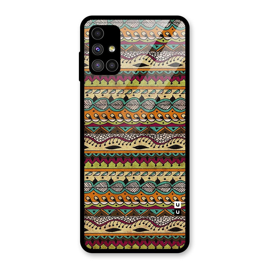 Bohemian Style Aztec Art Glass Back Case for Galaxy M51