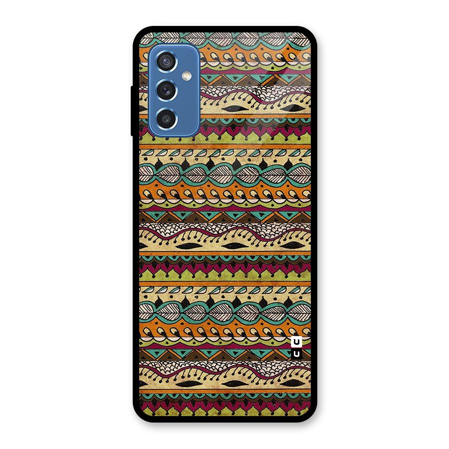 Bohemian Style Aztec Art Glass Back Case for Galaxy M52 5G