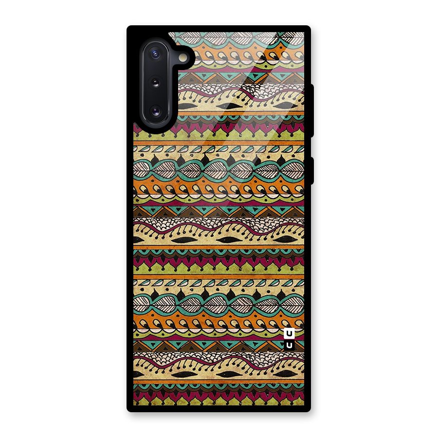 Bohemian Style Aztec Art Glass Back Case for Galaxy Note 10