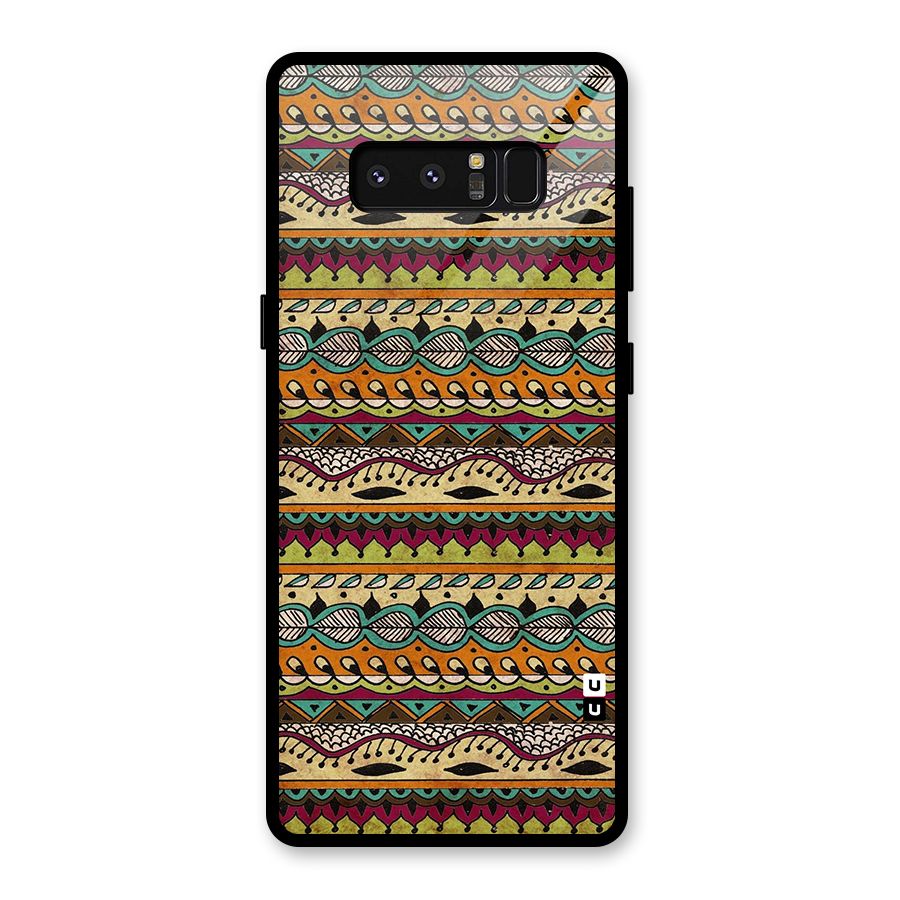 Bohemian Style Aztec Art Glass Back Case for Galaxy Note 8