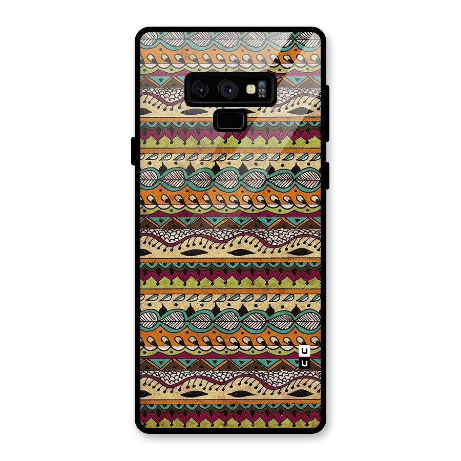 Bohemian Style Aztec Art Glass Back Case for Galaxy Note 9