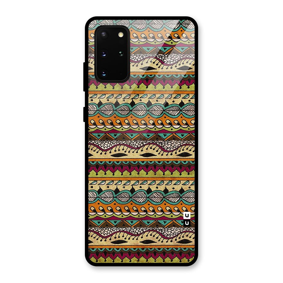 Bohemian Style Aztec Art Glass Back Case for Galaxy S20 Plus