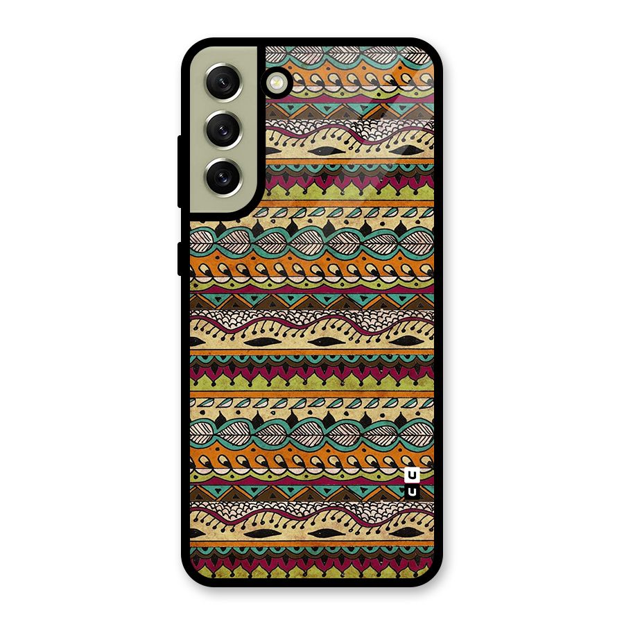 Bohemian Style Aztec Art Glass Back Case for Galaxy S21 FE 5G