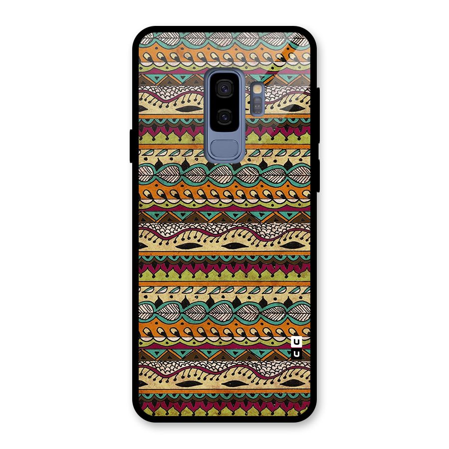 Bohemian Style Aztec Art Glass Back Case for Galaxy S9 Plus