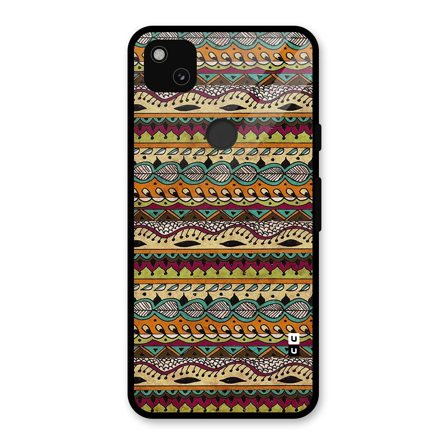Bohemian Style Aztec Art Glass Back Case for Google Pixel 4a