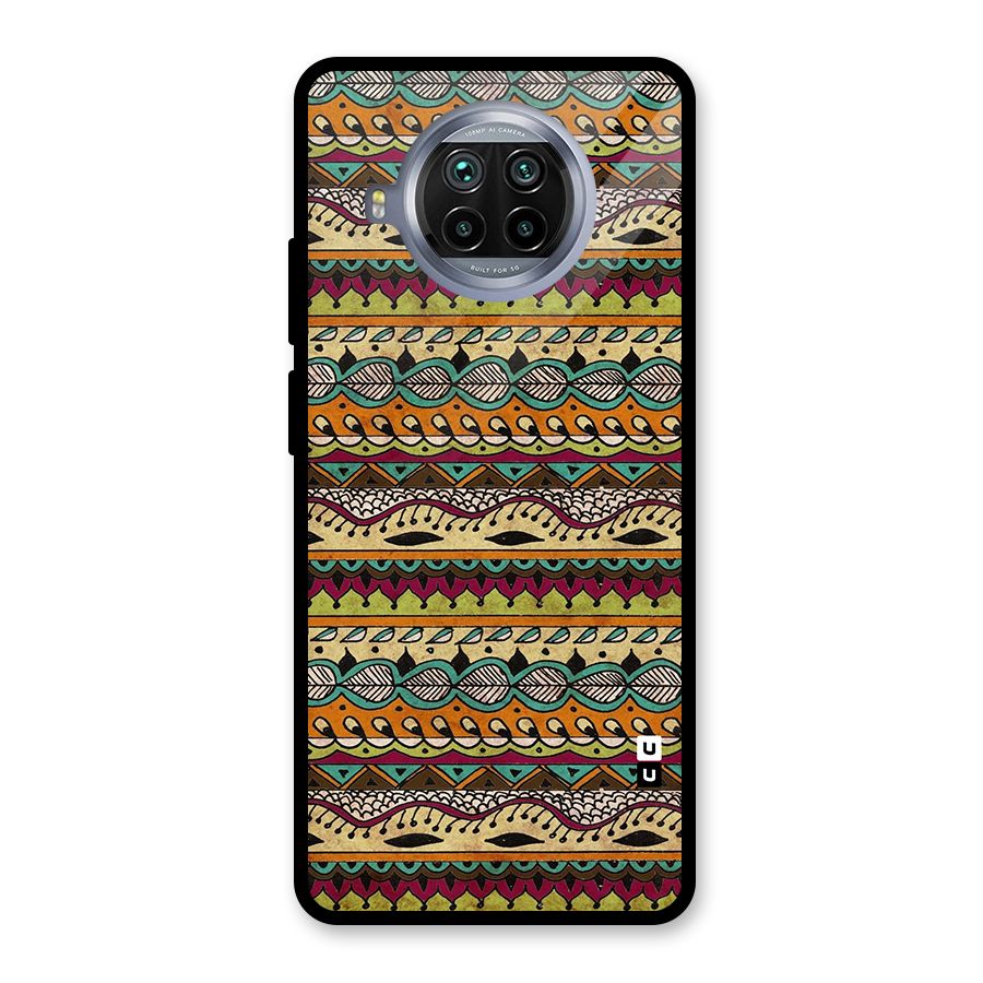 Bohemian Style Aztec Art Glass Back Case for Mi 10i