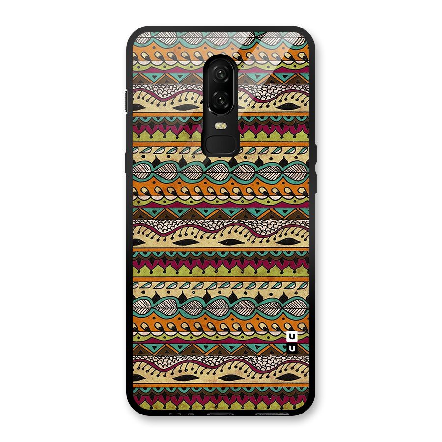 Bohemian Style Aztec Art Glass Back Case for OnePlus 6