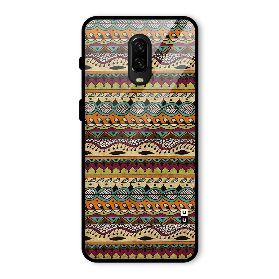 Bohemian Style Aztec Art Glass Back Case for OnePlus 6T