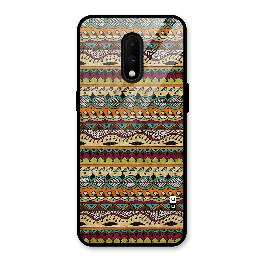 Bohemian Style Aztec Art Glass Back Case for OnePlus 7