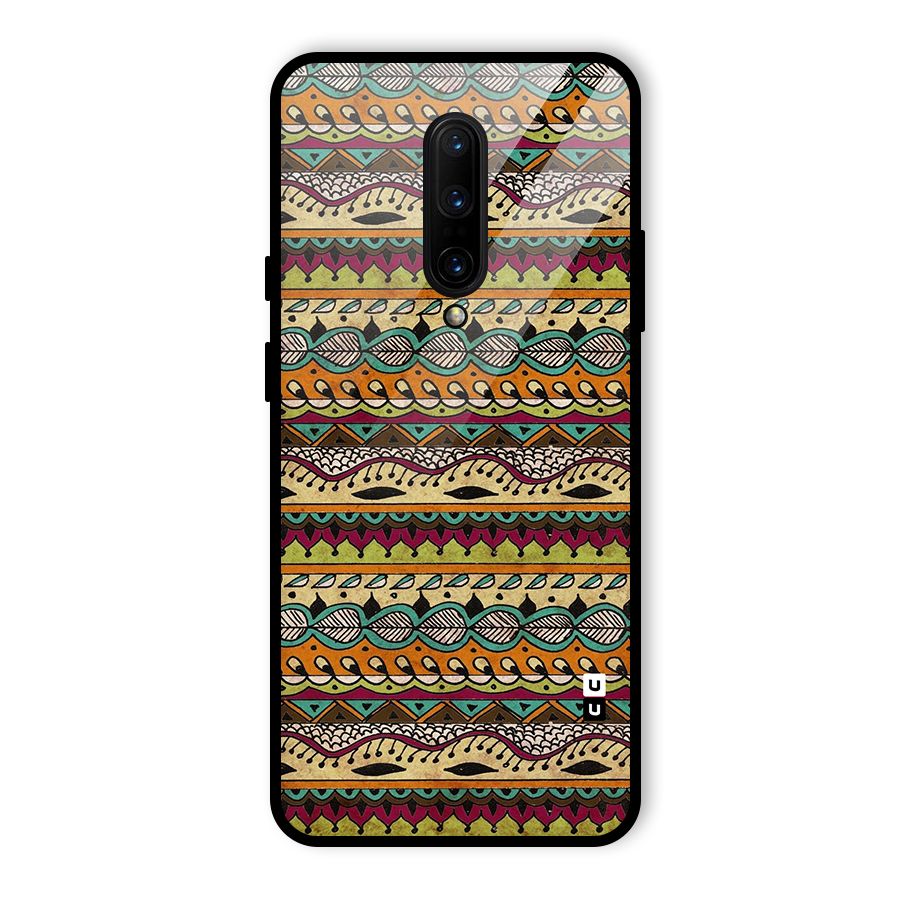 Bohemian Style Aztec Art Glass Back Case for OnePlus 7 Pro