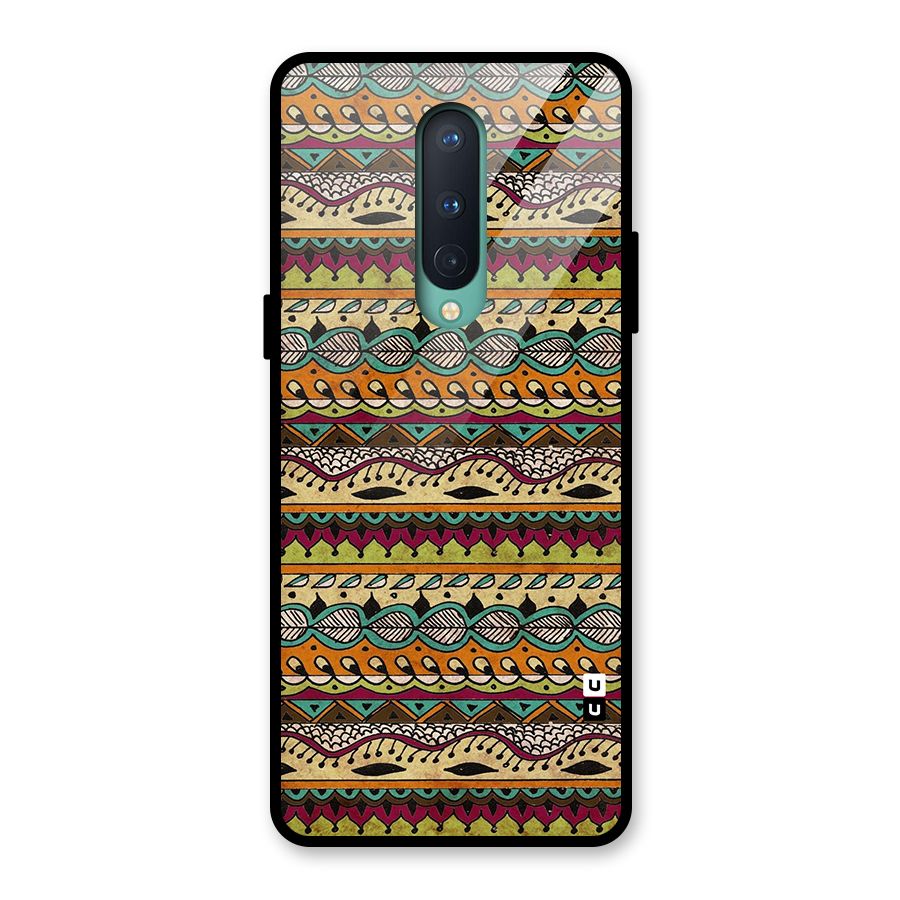 Bohemian Style Aztec Art Glass Back Case for OnePlus 8
