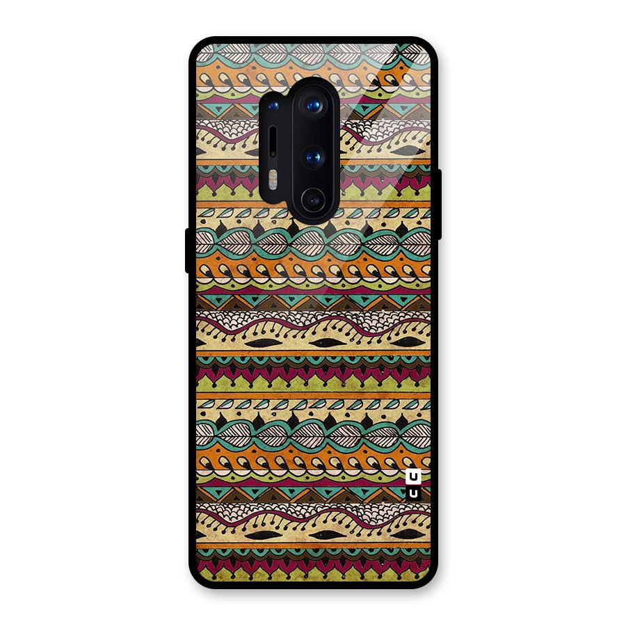 Bohemian Style Aztec Art Glass Back Case for OnePlus 8 Pro