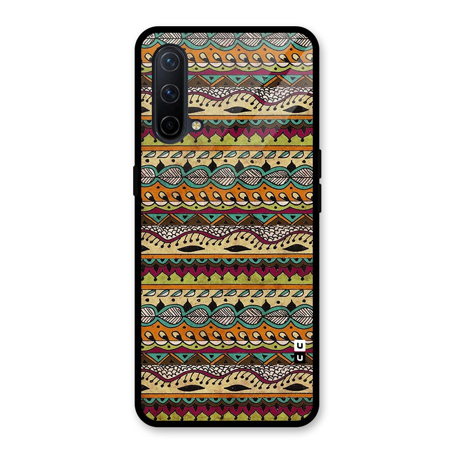 Bohemian Style Aztec Art Glass Back Case for OnePlus Nord CE 5G