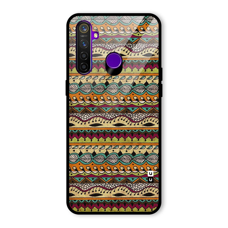 Bohemian Style Aztec Art Glass Back Case for Realme 5 Pro