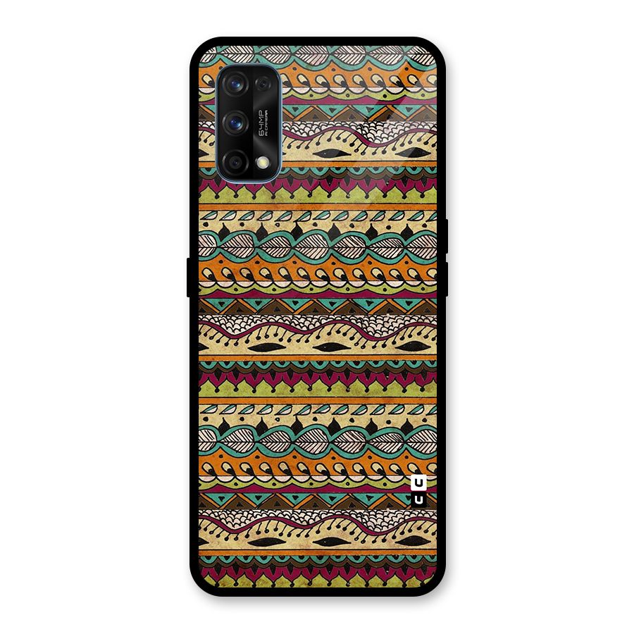 Bohemian Style Aztec Art Glass Back Case for Realme 7 Pro
