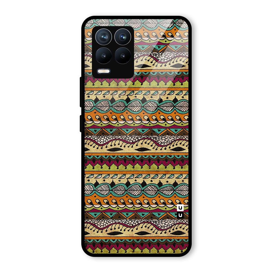 Bohemian Style Aztec Art Glass Back Case for Realme 8 Pro