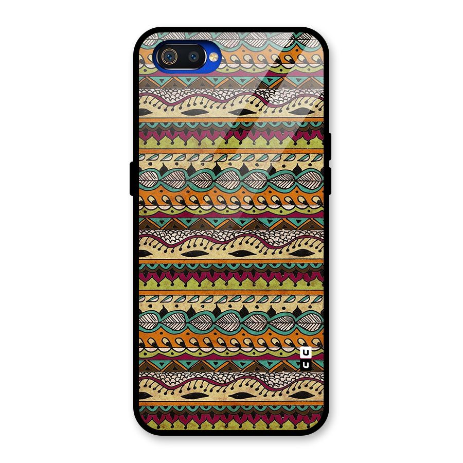 Bohemian Style Aztec Art Glass Back Case for Realme C2