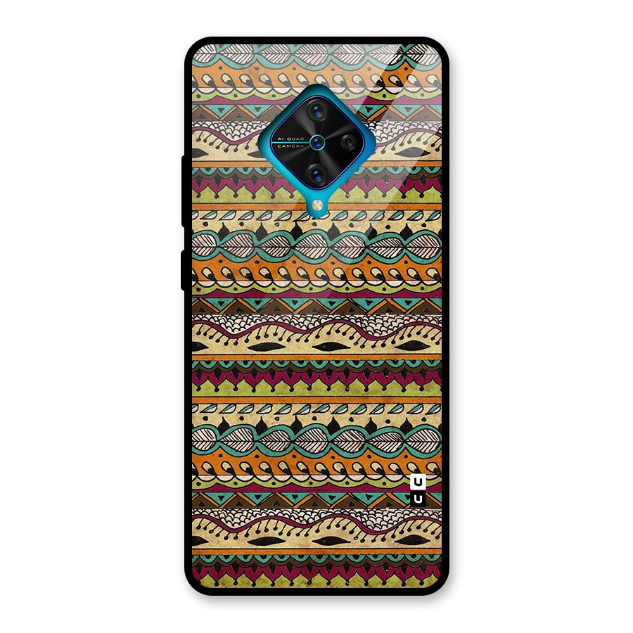 Bohemian Style Aztec Art Glass Back Case for Vivo S1 Pro