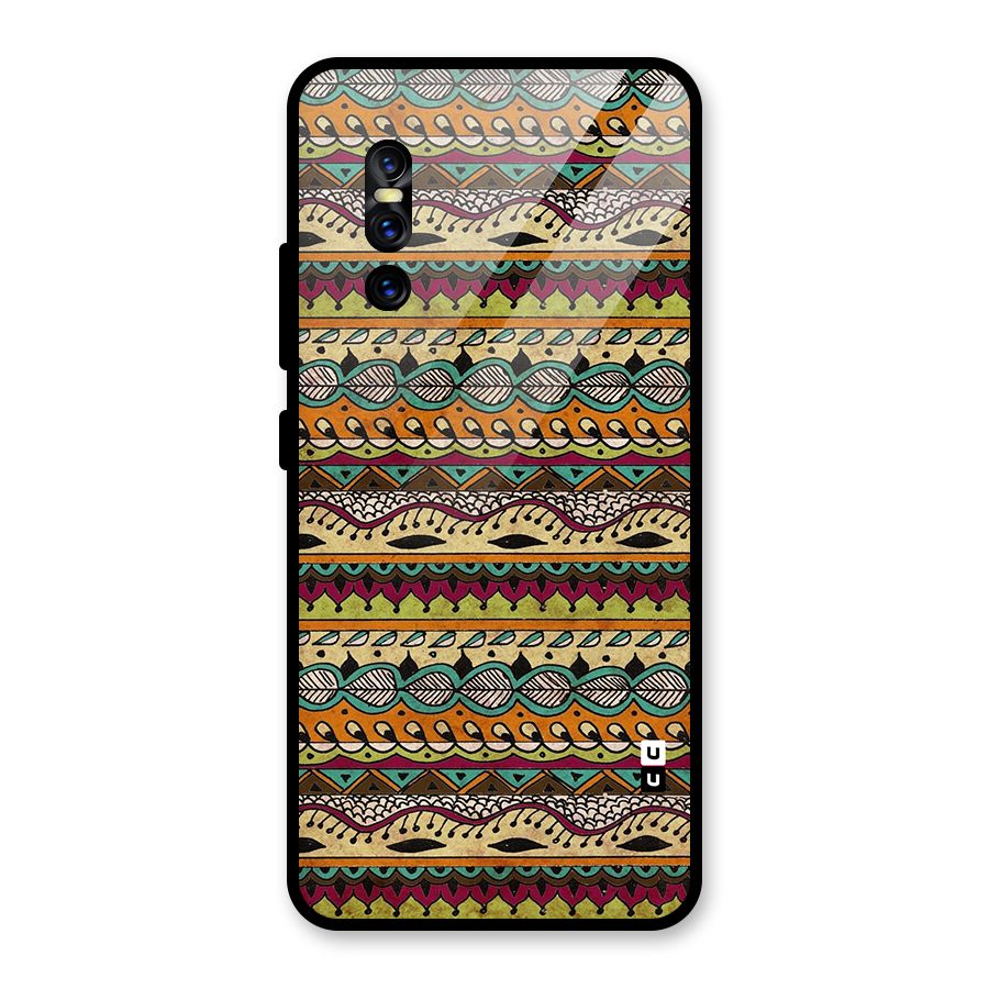Bohemian Style Aztec Art Glass Back Case for Vivo V15 Pro