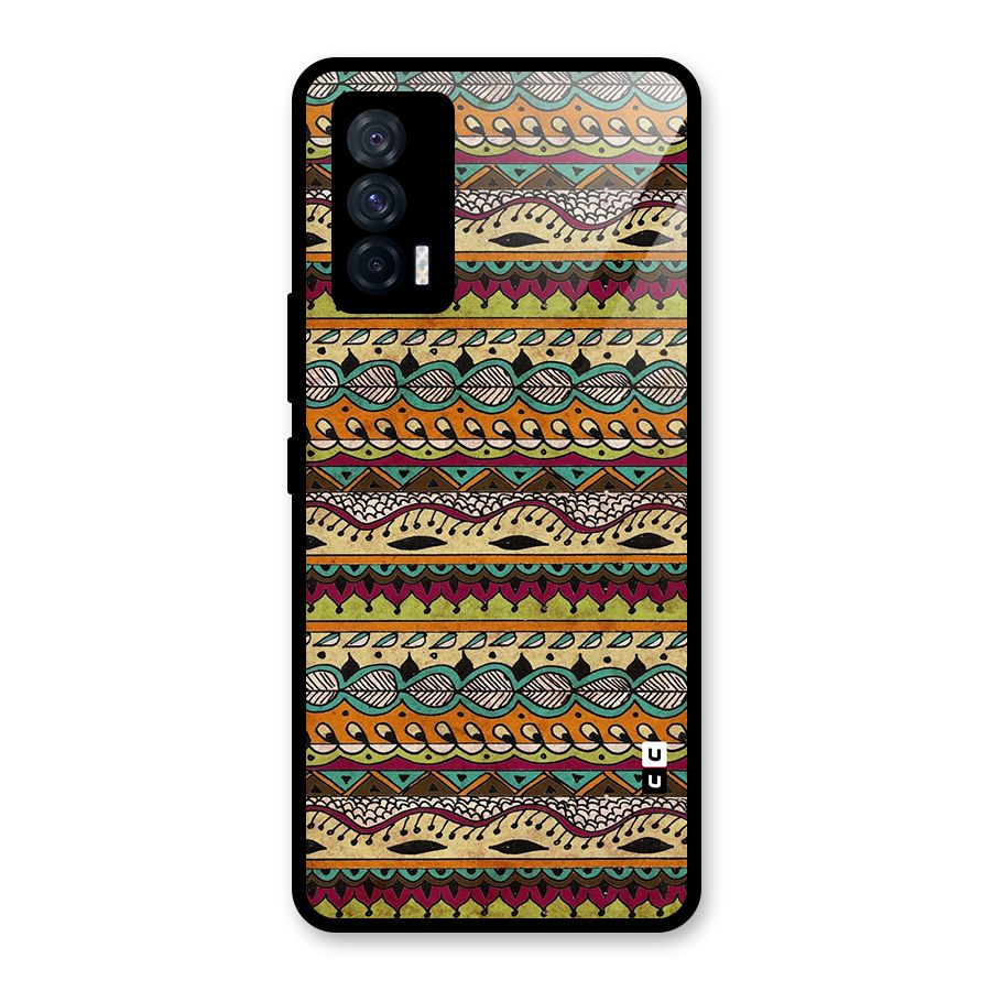 Bohemian Style Aztec Art Glass Back Case for Vivo iQOO 7 5G