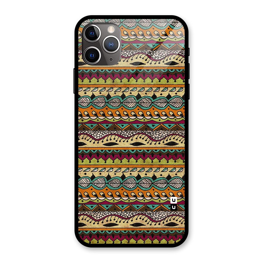 Bohemian Style Aztec Art Glass Back Case for iPhone 11 Pro Max