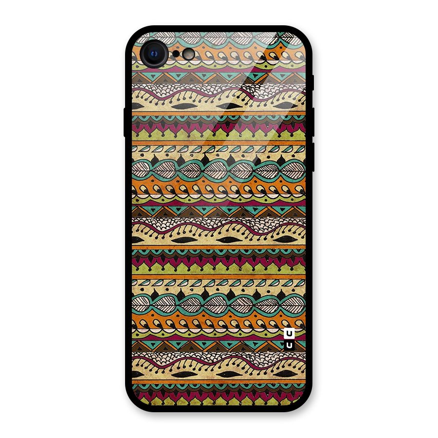 Bohemian Style Aztec Art Glass Back Case for iPhone SE 2020
