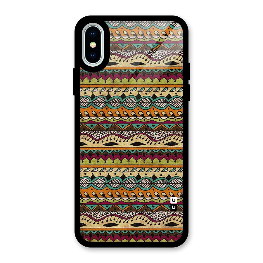 Bohemian Style Aztec Art Glass Back Case for iPhone X