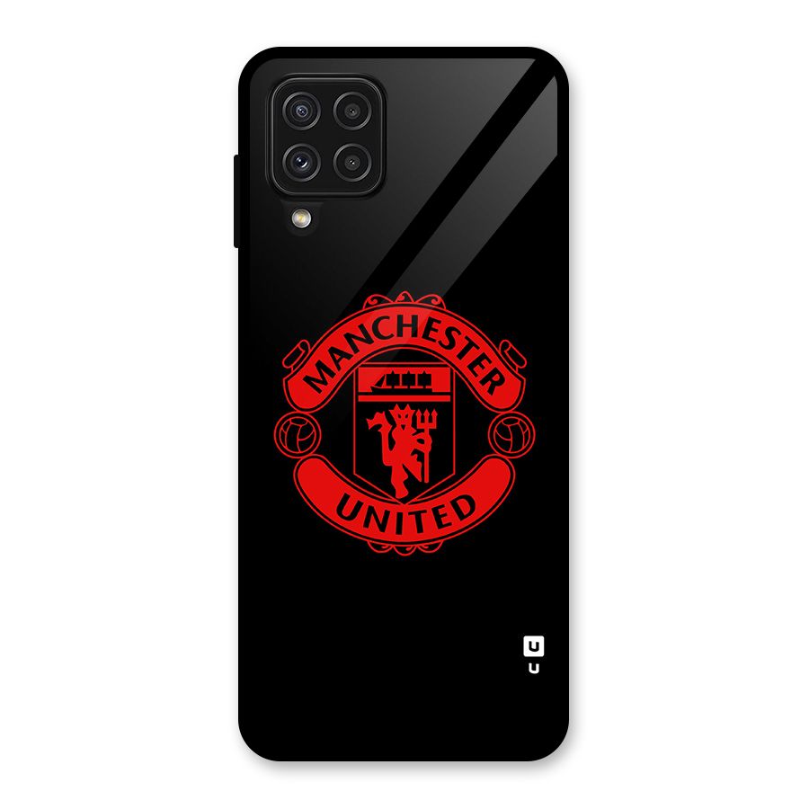 Bold Mancheter United Glass Back Case for Galaxy A22 4G