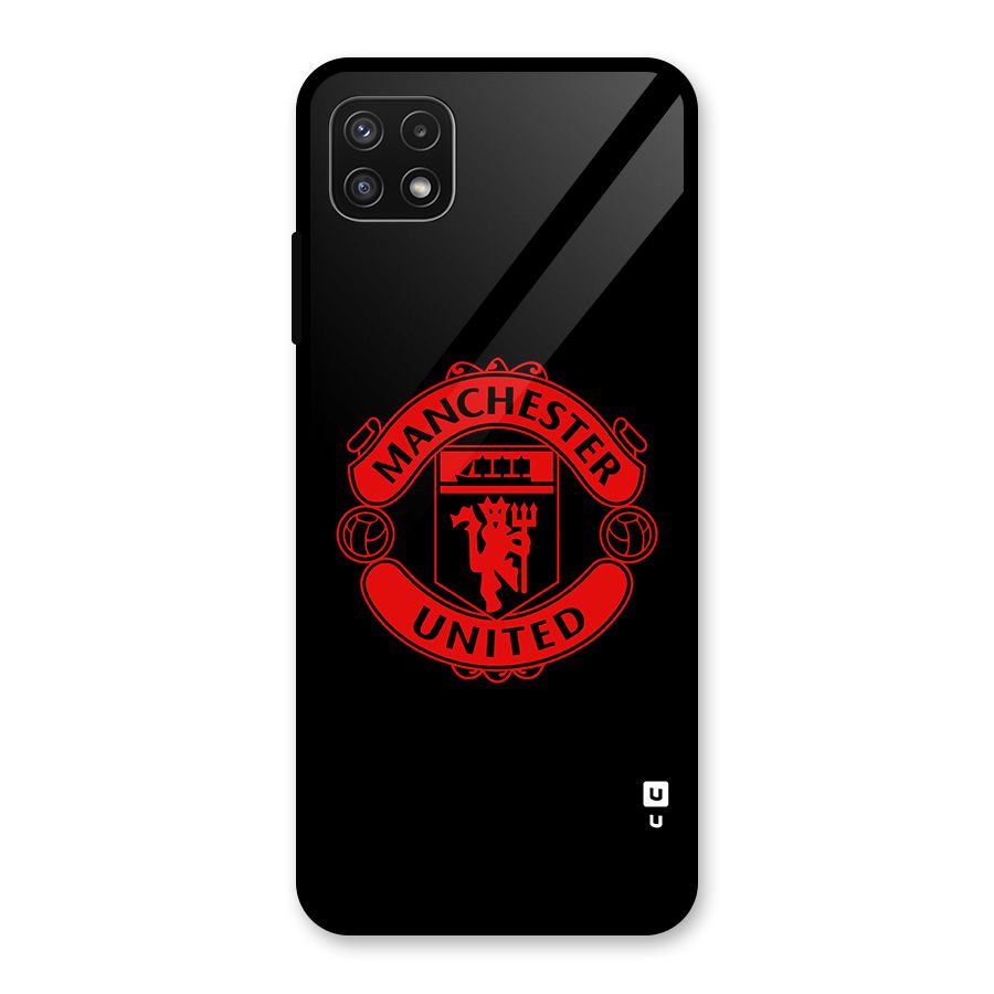 Bold Mancheter United Glass Back Case for Galaxy A22 5G