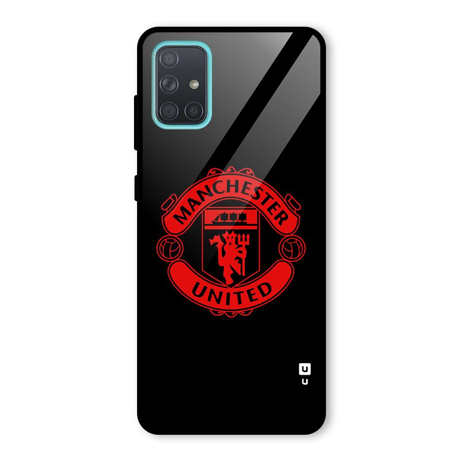 Bold Mancheter United Glass Back Case for Galaxy A71