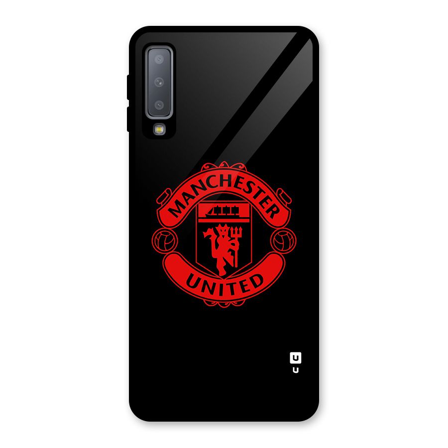 Bold Mancheter United Glass Back Case for Galaxy A7 (2018)