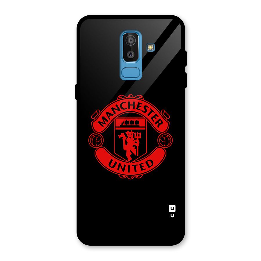 Bold Mancheter United Glass Back Case for Galaxy J8