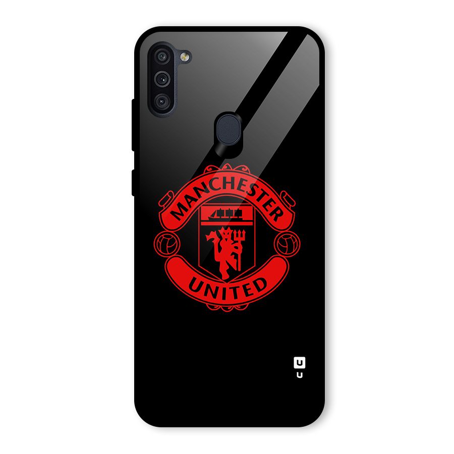 Bold Mancheter United Glass Back Case for Galaxy M11